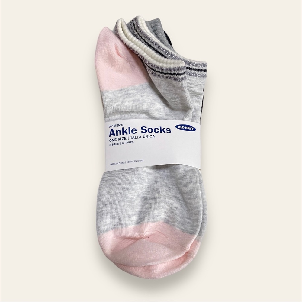 NWT Old Navy Novelty Ankle Socks 6-Pack — Sparkles & Polka Dots